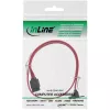 InLine SATA 6Gb/s laidas su fiksatoriais, kampinis, 0,75 m