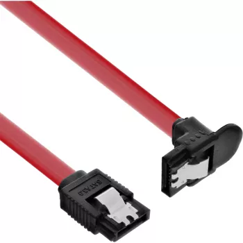 “InLine” SATA 6 Gb/s laidas su užraktais, kampinis, 0,5 m