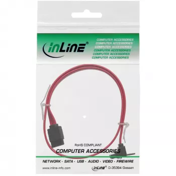 “InLine” SATA 6 Gb/s laidas su užraktais, kampinis, 0,5 m