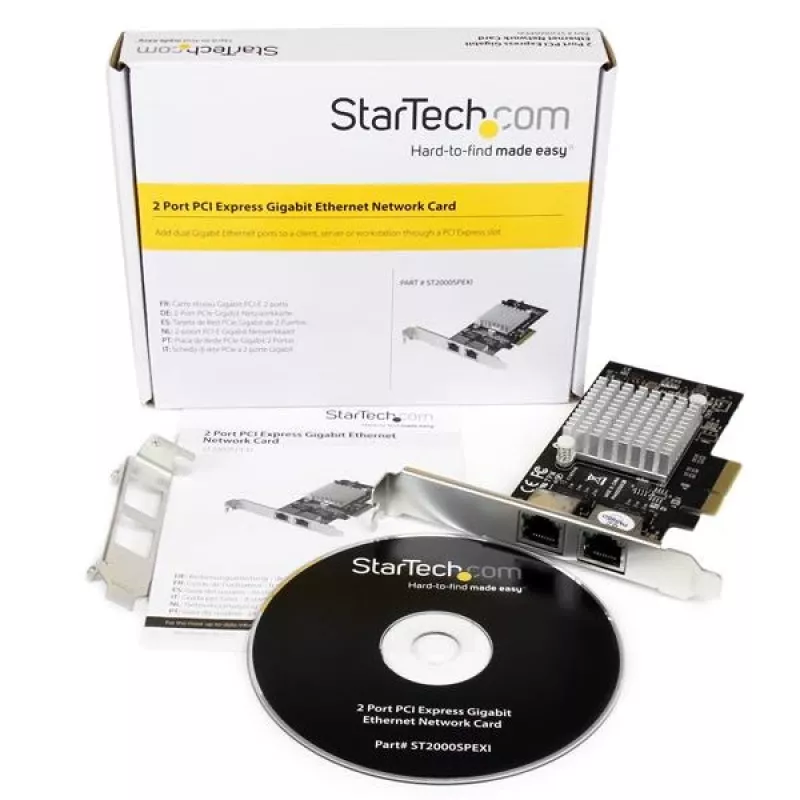 StarTech.com dviejų prievadų PCI Express (PCIe x4) Gigabit Ethernet serverio adapterio tinklo plokštė – Intel i350 NIC