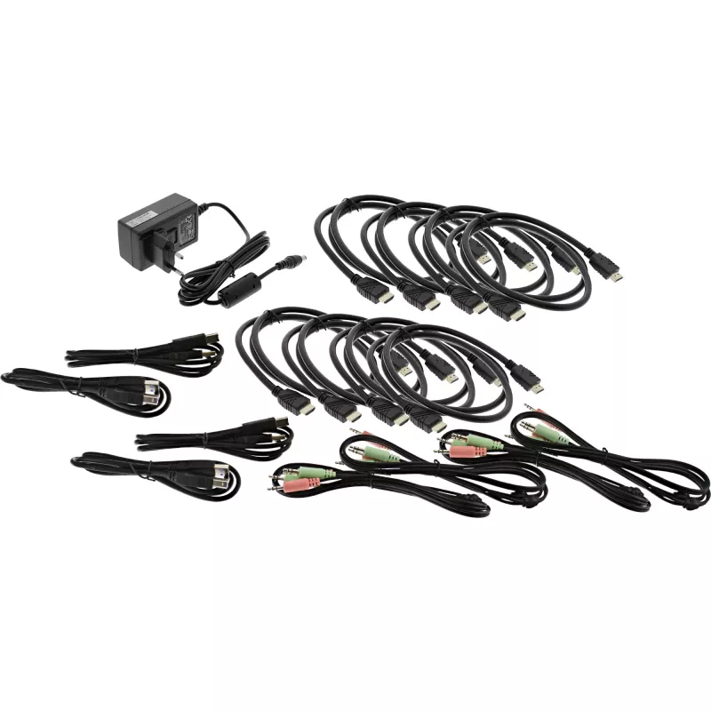 InLine KVM stalinių kompiuterių perjungiklis 62654I 4 prievadų Dviejų monitorių HDMI 4K USB 3.0 Garsas