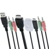 InLine KVM jungiklis, 2 prievadų, USB-C + HDMI į HDMI, 4K, su garsu, integruotas laidas