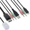 InLine KVM jungiklis, 2 prievadų, USB-C+DP į DisplayPort, 4K, garsas, integruotas kabelis