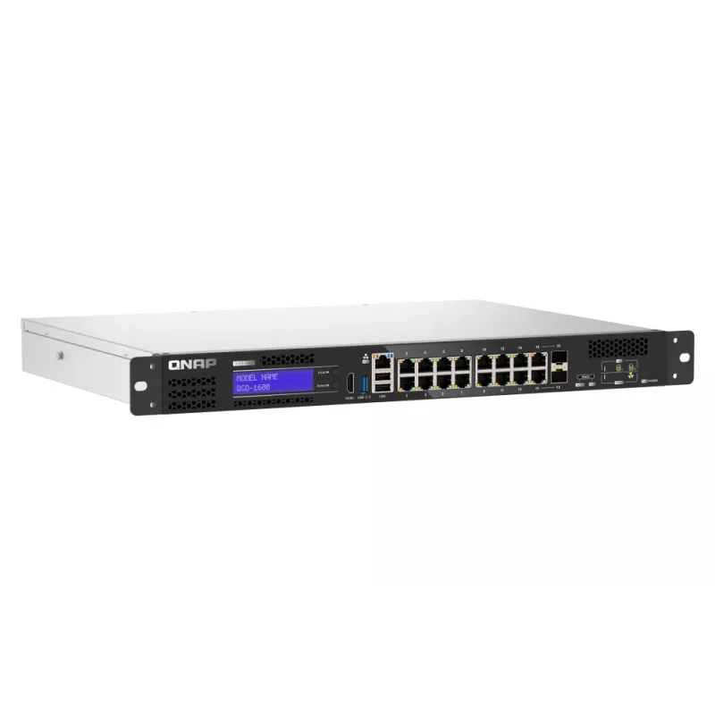 QNAP QGD-1600 valdomas Gigabit Ethernet (10/100/1000) 1U juoda, pilka