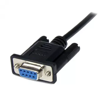 StarTech.com 1 m juodas DB9 RS232 serijinis nulinio modemo kabelis F/M, juodas, 1 m, DB-9, DB-9, kištukas, lizdas