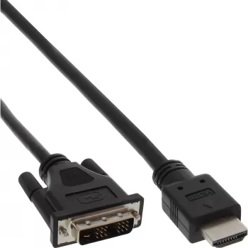 InLine HDMI-DVI laidas HDMI patinas / DVI patinas 18+1 juodas 0,3 m