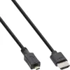InLine High Speed HDMI laidas su Ethernet, AM/DM, itin plonas juodas/auksinis, 0,3 m
