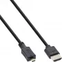 InLine High Speed HDMI laidas su Ethernet, AM/DM, itin plonas juodas/auksinis, 0,3 m