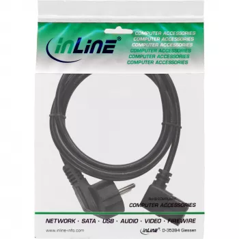 „InLine“ maitinimo laidas, CEE 7/7 kampinis / 3 kontaktų IEC C13 kištukas kampinis, 0,3 m
