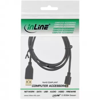 InLine Micro USB 2.0 laidas USB Type A kištukas / Micro-B kištukas, juodas, 0,3 m