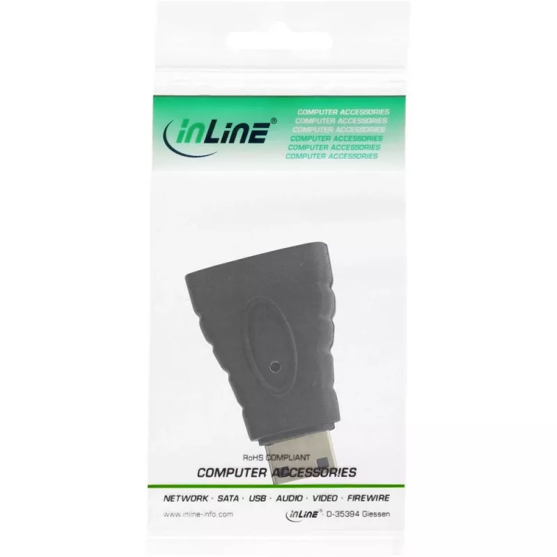 InLine HDMI adapteris, HDMI A lizdas / HDMI C kištukas, 4K/60Hz, auksuoti kontaktai
