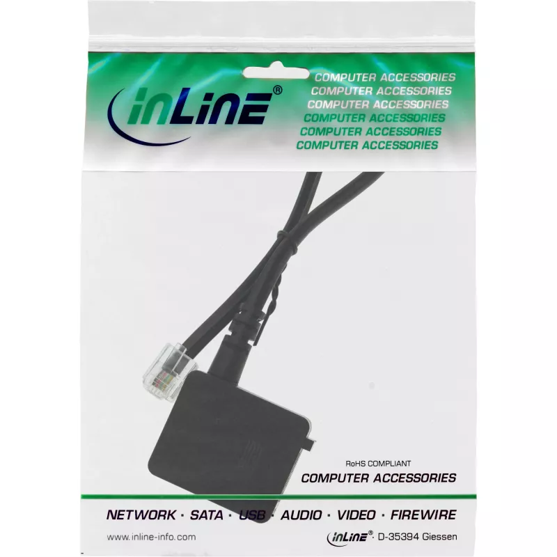 InLine TAE adapter kabelis RJ11 6P4C kištukas į TAE-F vokišką lizdą 0,2 m