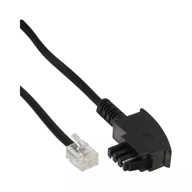 InLine TAE-F German laidas, skirtas Telekom/Siemens TAE-F German / RJ11 6P4C M/M, 10 m