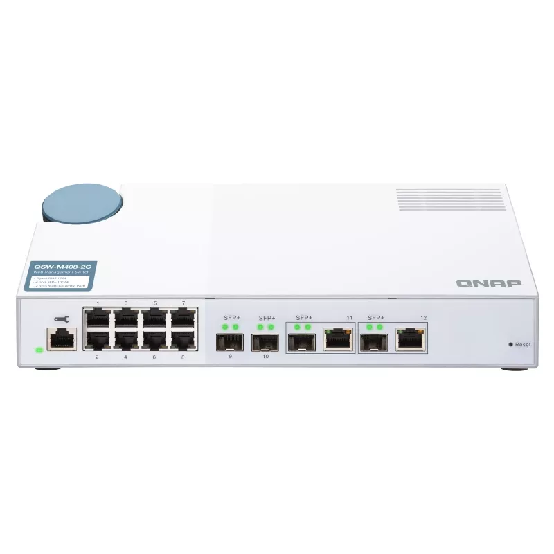 QNAP QSW-M408-2C tinklo jungiklis Valdomas L2 10G Ethernet (100/1000/10000) Baltas
