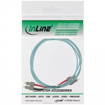 Šviesolaidinis dvipusis kabelis SC/SC InLine 83503O 3m OM3 50/125µm