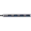 InLine USB 3.2 šakotuvas, USB-C į 4x USB A 10Gb/s, aliuminis, pilkas