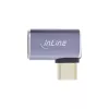 InLine USB4 adapteris, USB-C kištukas/lizdas, kampinis dešinį/kairį, aliuminis, pilkas