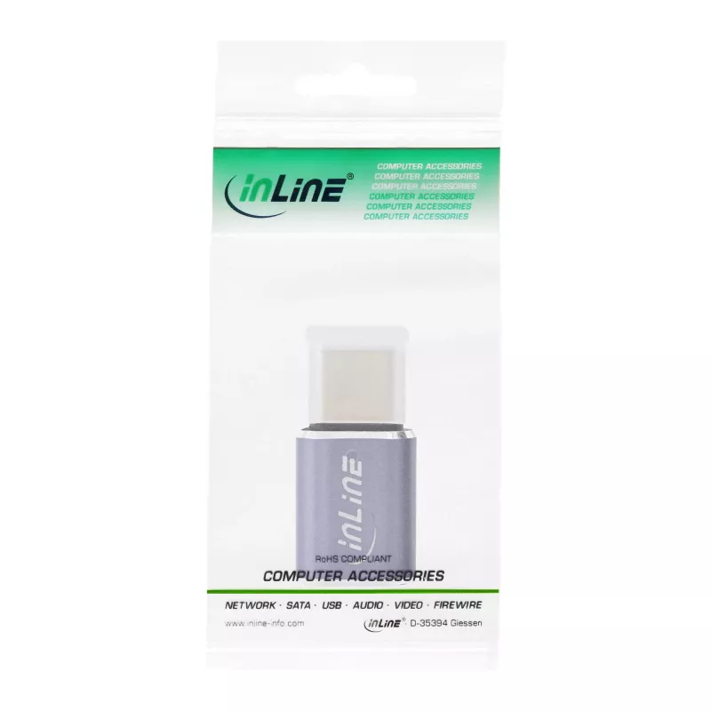 InLine USB4 adapteris USB-C kištukas/lizdas aliuminis pilkas 35900A