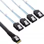 InLine plonas SAS kabelis, SFF-8654 į 4x SATA 7 kontaktų, 12 Gb/s, 1 m