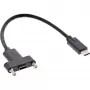 InLine USB 3.2 Gen.2 C laidas su kištuku / lizdu ir jungės tvirtinimu, juodas, 0,20 m