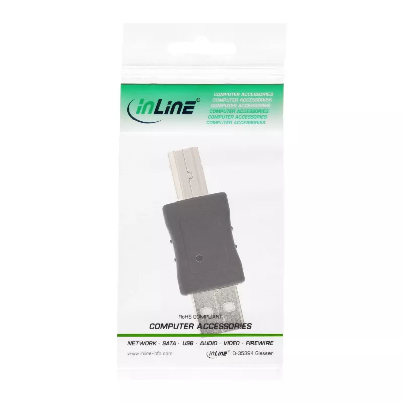USB 2.0 adapteris A tipo kištukas / B tipo kištukas InLine 33443A