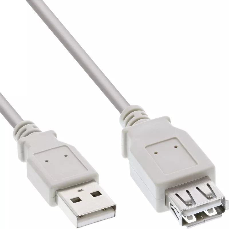 USB 2.0 prailginimo kabelis Type A kištukas/lizdas InLine 34603X smėlio spalvos 3 m