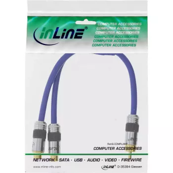 InLine RCA Y laidas Premium 1x RCA kištukas / 2x RCA lizdas 0,25 m