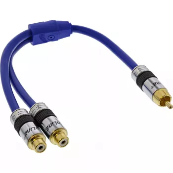 InLine RCA Y laidas Premium 1x RCA kištukas / 2x RCA lizdas 0,25 m