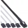 InLine SAS laidas, Mini SAS SFF8087 į 4x SATA, kryžminis, OCF, 0,50 m