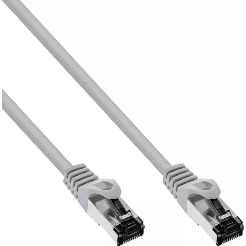 InLine komutacinis kabelis, S/FTP (PiMf), Cat.8.1, 2000 MHz, be halogenų, pilkas, 0,3 m