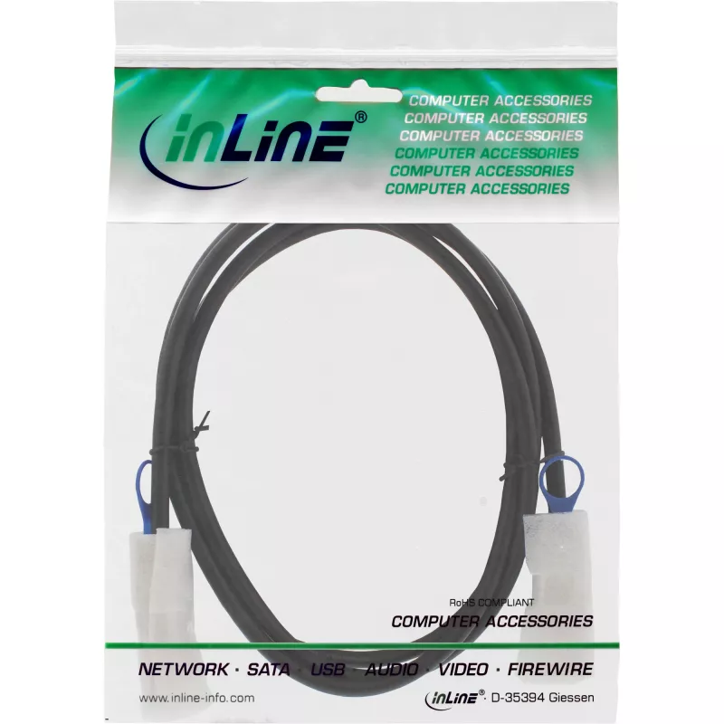 InLine SAS kabelis, Mini-SAS 26 kontaktų SFF-8088 į Mini-SAS 26 kontaktų SFF-8088, 0,5 m