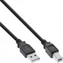InLine USB 2.0 laidas A tipo kištukas / B tipo kištukas juodas 3m