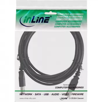 InLine USB 2.0 laidas A tipo kištukas / B tipo kištukas juodas 3m