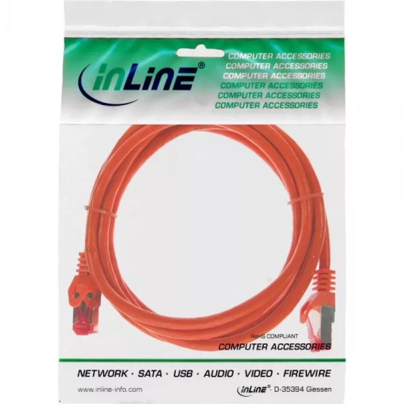 InLine komutacinis kabelis S/FTP PiMF Cat.6 250MHz PVC copper Oranžinė 0.5m
