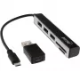 InLine USB OTG kortelių skaitytuvas ir 3 prievadų USB 2.0 šakotuvas, skirtas SDXC ir microSD + adapteris