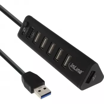 USB šakotuvas InLine Smart Hub 7 prievadų USB 3.0 ir 2.0 su greito įkrovimo prievadu