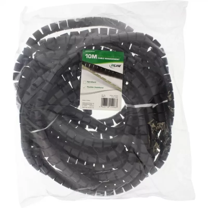 Lankstus kabelių kanalas InLine 59947T 10 m juodas 20 mm