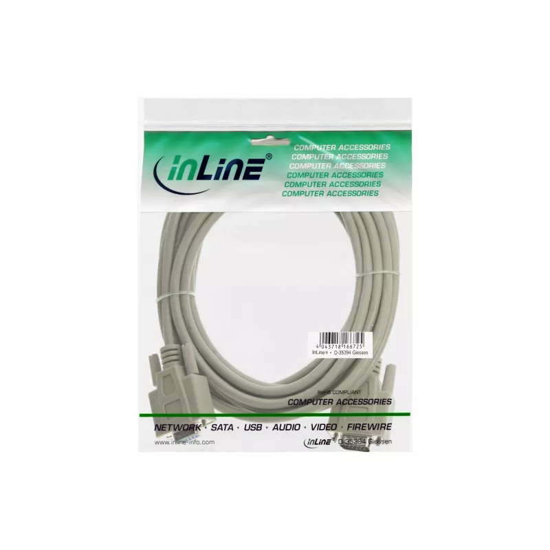 InLine VGA kabelis 15HD kištukas / lizdas smėlio spalvos 10 m