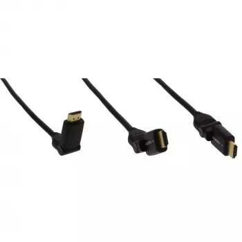 InLine High Speed HDMI sukamas laidas, su Eth., AM/AM, juodas, auks. kont., 0,5 m
