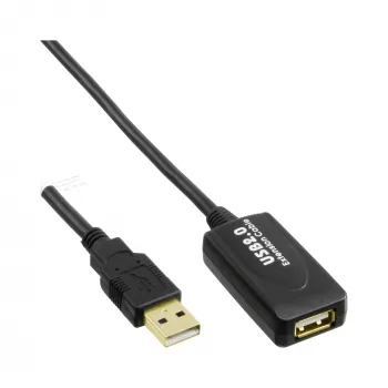 InLine USB 2.0 aktyvus signalo kartotuvo laidas, tipo A kištukas / A lizdas, 5 m