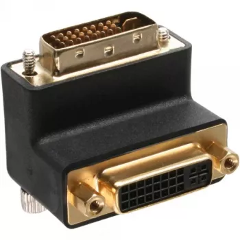InLine DVI-I adapteris 90° kampinis skaitmeninis + analoginis 24+5 kištukas / lizdas juodas