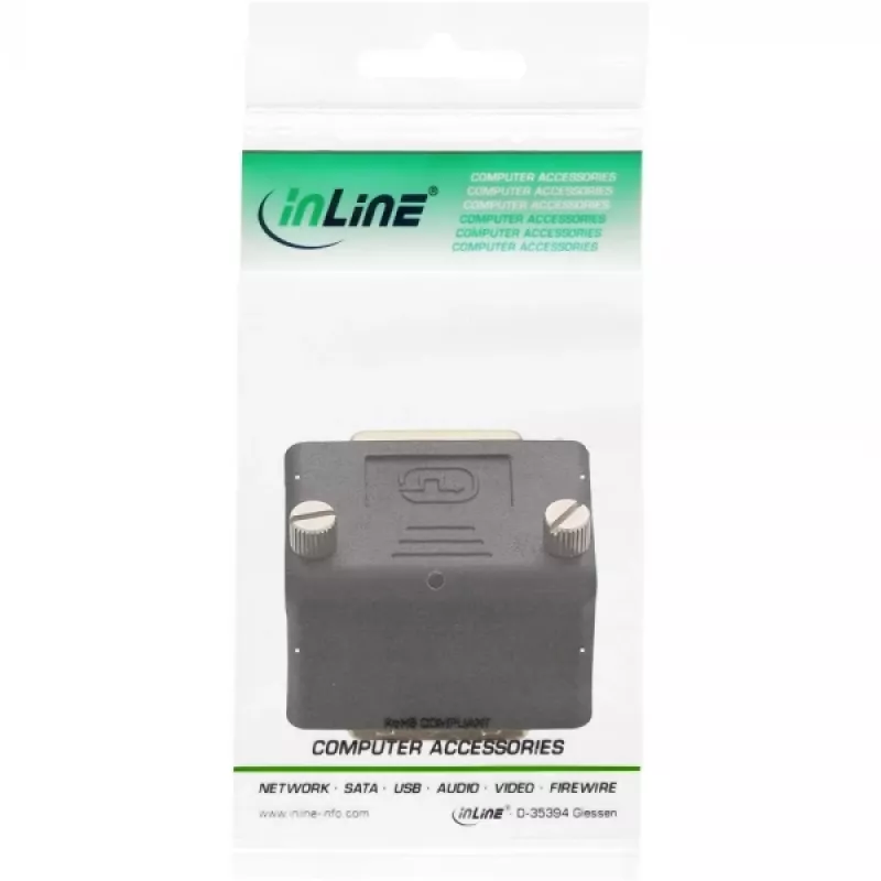 InLine DVI-I adapteris 90° kampinis skaitmeninis + analoginis 24+5 kištukas / lizdas juodas
