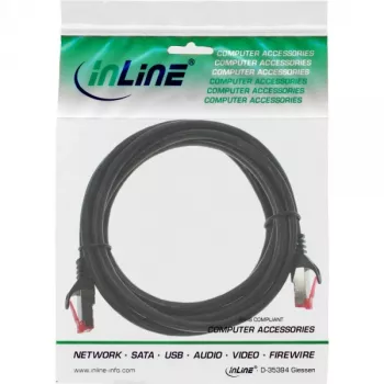 InLine komutacinis kabelis S/FTP PiMF Cat.6 250MHz PVC copper Juoda 0.3m