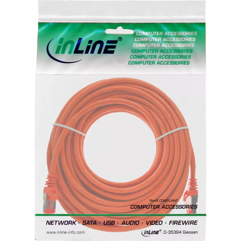 InLine komutacinis kabelis S/FTP PiMF Cat.6 250MHz PVC varis oranžinis 30m