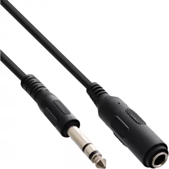 Jack Extension 6.3mm Stereo patinas/patelė 5m InLine 99935A