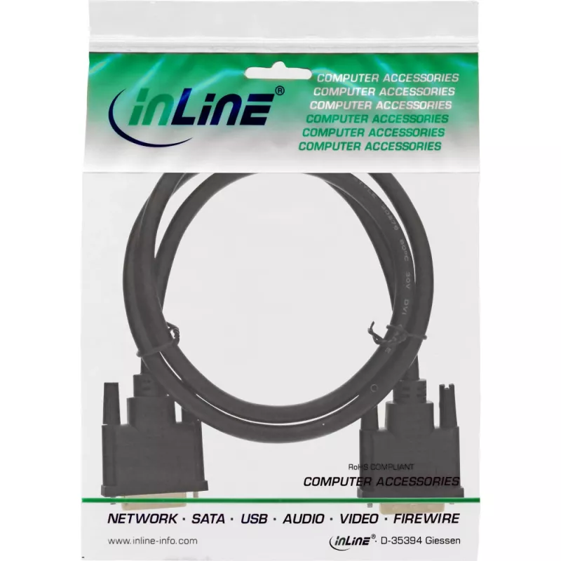 InLine DVI-D laidas, Premium, 24+1 M/M, Dual Link, paauksuoti kontaktai, 2 m