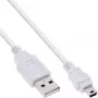 InLine USB 2.0 Mini laidas, Type A kištukas / mini-B kištukas (5 kontaktų), baltas, 1 m