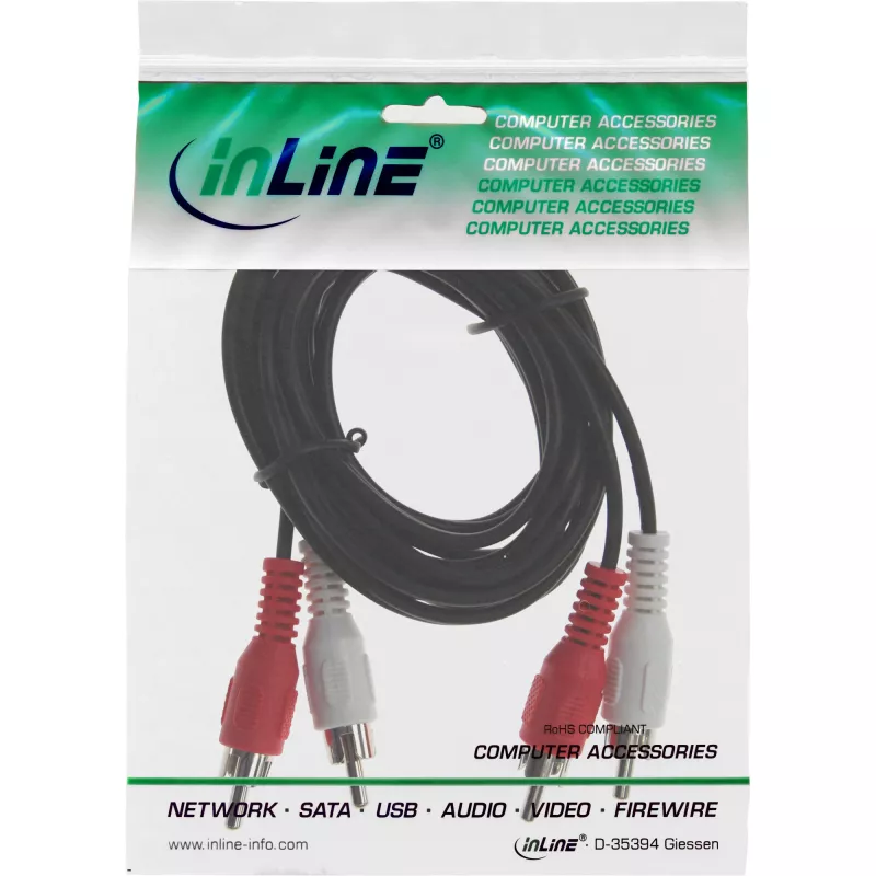 InLine garso kabelis 2x RCA V/V 3 m InLine 89938A