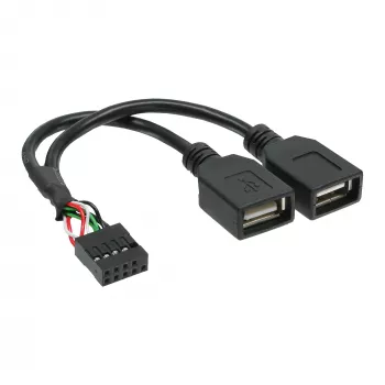 InLine USB 2.0 adapterio kabelis vidinis 2x USB A tipo lizdas / pagrindinės plokštės jungtis