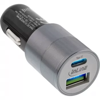 InLine USB automobilinis įkroviklis maitinimo adapteris Quick Charge 3.0, juodas